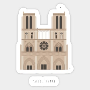 Cathedral, Paris, France Sticker